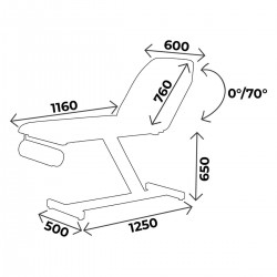 Dimensions Divan médical d'examen fixe Carina 326 Teamalex