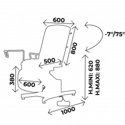 Fauteuil de gynécologie électrique Carina 725 (1 moteur)