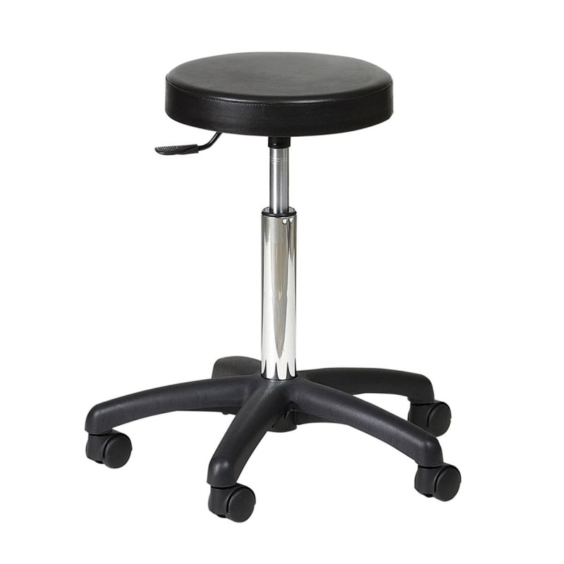 Tabouret assise ronde polyuréthane Noir Carina Medical