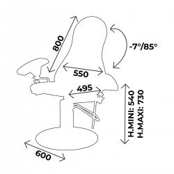 Dimensions du Fauteuil de prélèvement hydraulique Luvia teamalex