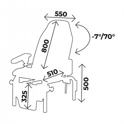 Dimensions Fauteuil de prélèvement carina