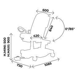 dimensions fauteuil gynécologie femina carina teamalex