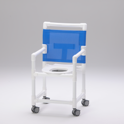 Chaise de douche et toilettes avec lunette ergonomique bleu Teamalex Medical