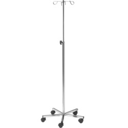 Pied à sérum piètement 5 branches inox Teamalex Medical