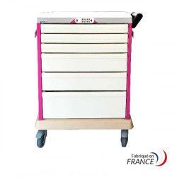 Chariot médical de distribution Teamalex avec fermeture à code - 24 patients