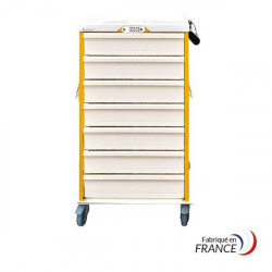 Chariot à médicaments 42 résidents avec fermeture à code Teamalex Medical