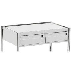 2 Tiroirs inox côte à côte pour guéridon Teamalex