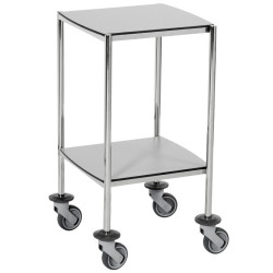 Guéridon médical inox 2 plateaux résine couleur Teamalex