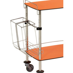 Support sac poubelle fil inox double 2x20L pour guéridon Teamalex