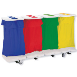 Chariot à linge quatre sacs avec couvercles et pédales Teamalex