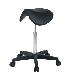 Tabouret selle sur roulettes polyuréthane noir Carina Teamalex