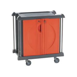 Chariot petit-déjeuner modulable avec 4 portes orange Teamalex Medical