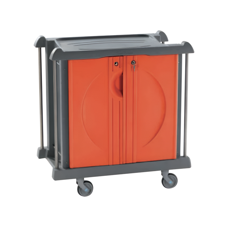 Chariot petit-déjeuner modulable avec 4 portes orange Teamalex Medical Chariot petit-déjeuner modulable avec 4 portes orange Teamalex Medical