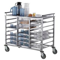 Chariot petit-déjeuner inox 3 compartiments Teamalex Medical