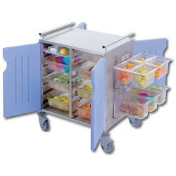 Chariot petit-déjeuner en inox avec 4 portes Teamalex Medical