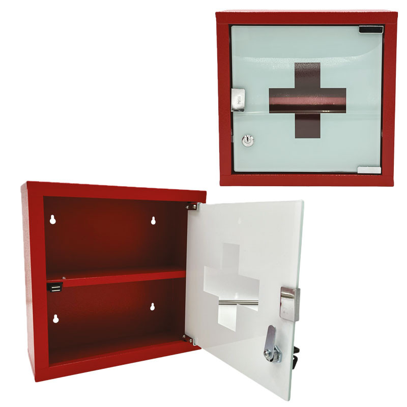 Armoire à pharmacie en tôle à fermeture magnétique Teamalex Medical Armoire à pharmacie en tôle à fermeture magnétique Teamalex Medical