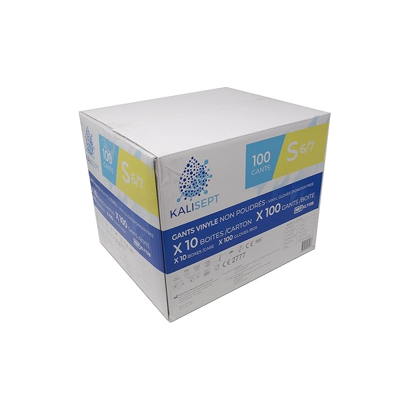 Lot 10 boites de 100 Gants en vinyle non-poudrés médical Teamalex Medical Lot 10 boites de 100 Gants en vinyle non-poudrés médical Teamalex Medical