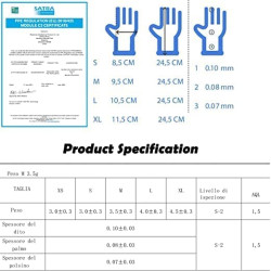 Lot 10 boites de 100 Gants en nitrile non-poudrés médical Teamalex Medical