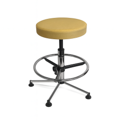 Tabouret médical réglable avec assise confort jaune teamalex avec repose pieds