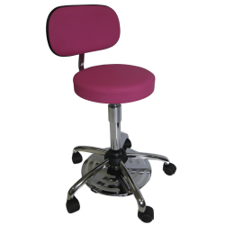 Tabouret médical commande au pied avec dossier et assise confort Teamalex Medical