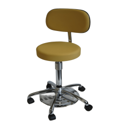 Tabouret médical commande au pied avec dossier et assise confort Teamalex Medical