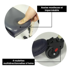 Chaise percée médicale mobile Sardaigne - Teamalex Médical