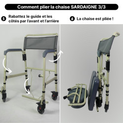 Chaise percée médicale mobile Sardaigne Pliable - Teamalex Médical