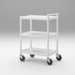 Chariot de soins inoxydable 3 étagères teamalex medical