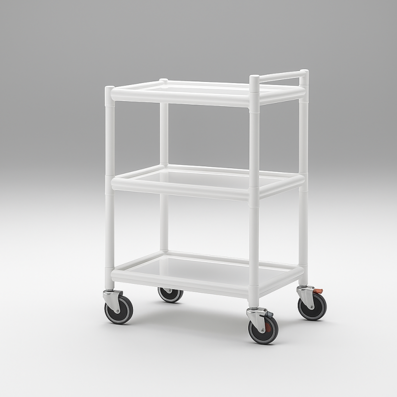 Chariot de soins inoxydable 3 étagères teamalex medical