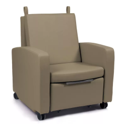 Fauteuil lit d'accompagnant 1 place avec caisson teamalex medical marron