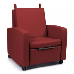 Fauteuil lit d'accompagnant 1 place avec caisson teamalex medical rouge