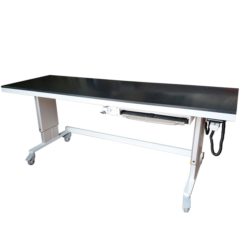 Table radiotransparente mobile à hauteur variable avec tiroir teamalex medical
