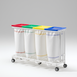 Chariot à linge sale à roulettes 4 sacs teamalex medical