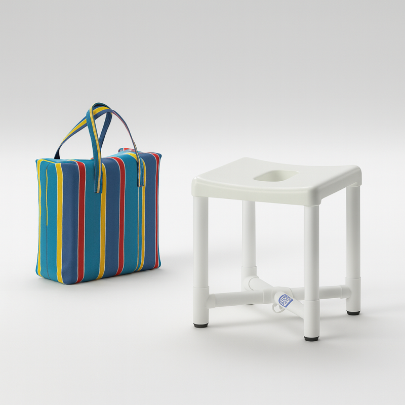 Tabouret de douche démontable avec sac de transport teamalex medical
