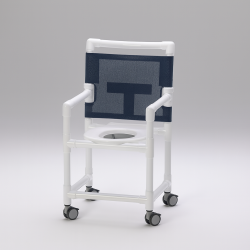 Chaise de douche et toilettes avec lunette ergonomique bleu fonçé Teamalex medical