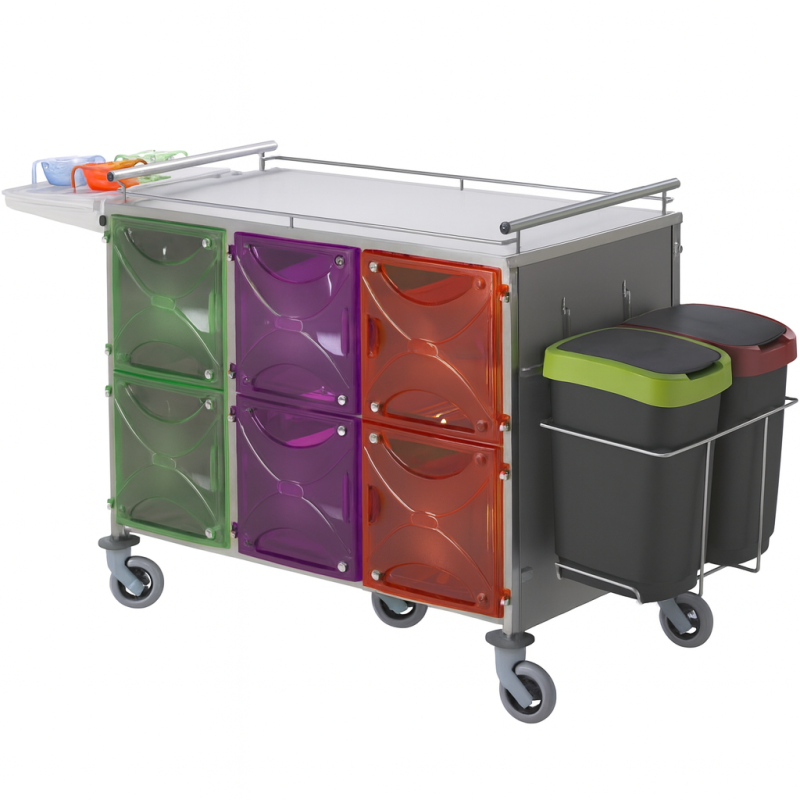 Chariot petit-déjeuner inox 3×7 niveaux – 12 portes teamalex medical
