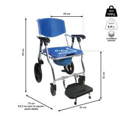 Chaise douche mobile pliante Minorque teamalex