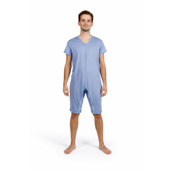 Body à manches courtes, jambes courtes avec fermeture éclair au dos et entre les genoux Teamalex Medical