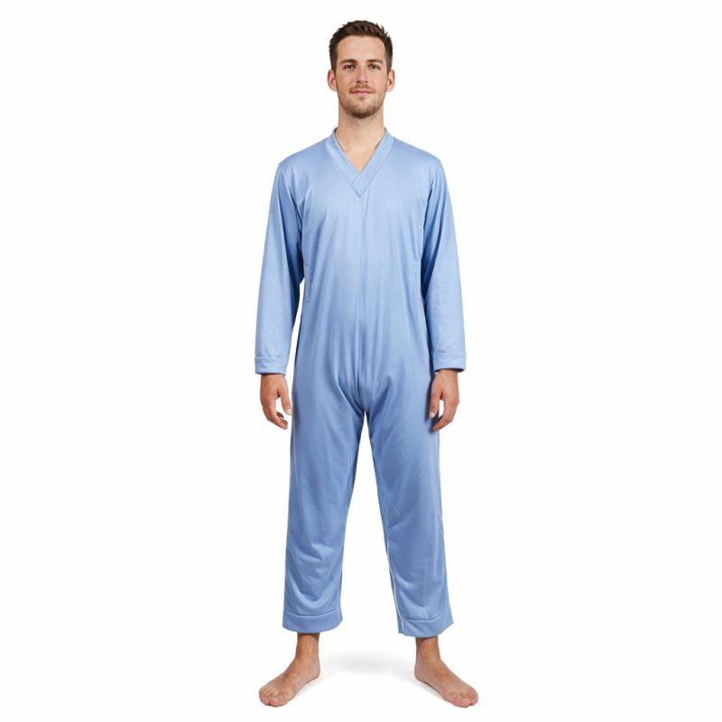 Pyjama de soin grenouillère avec fermeture éclair entre les jambes teamalex medical