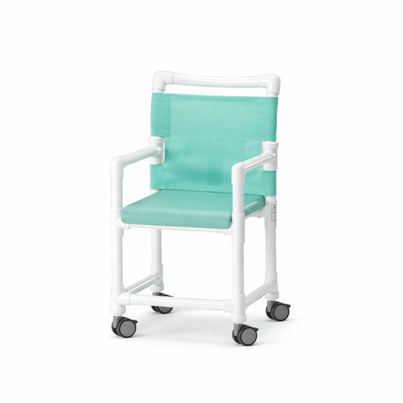 Chaise de douche avec assise polyuréthane et dossier textilène teamalex medical