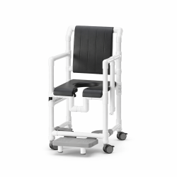 Chaise de douche + ouverture avec assise et dossier polyuréthane teamalex medical