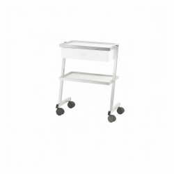 Guéridon 2 plateaux stratifié 600x400mm 1 tiroir Teamalex Carina Medical