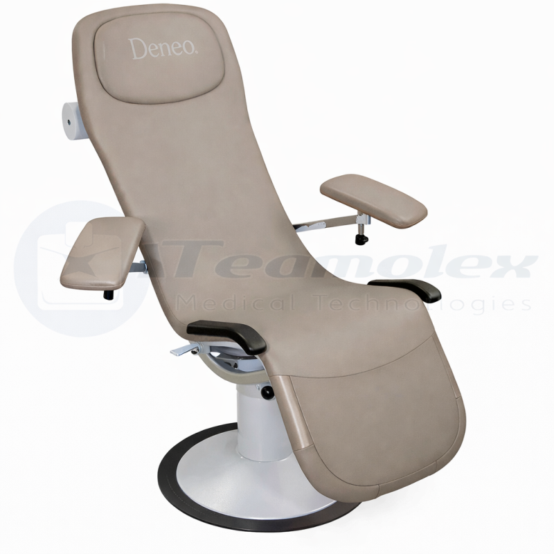 Fauteuil de prélèvement sanguin sur socle Dénéo Promotal platine Teamalex