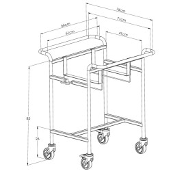plan chariot 1 bac décontamination inox Teamalex Medical
