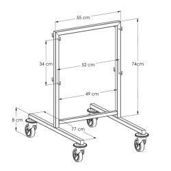 Dimensions Chariot de stérilisation double face inox Tourinox Teamalex Medical