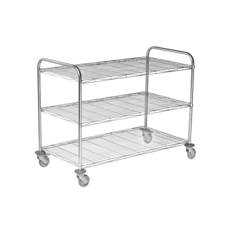 Chariot de transport inox 3 plateaux fil Tourinox médical Teamalex