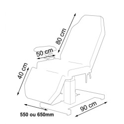 Dimensions Divan d’examen électrique 3 parties Carina Xena Teamalex Medical