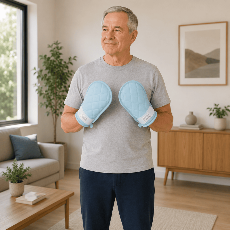Moufles médicales de protection souples en coton et fibres siliconées Teamalex Medical