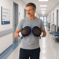 Moufles médicales de protection rigides en coton et fibres siliconées teamalex medical