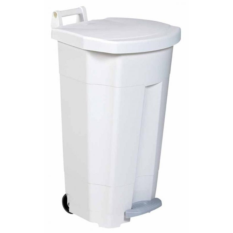 Poubelle mobile à pédale plastique blanche teamalex medical Poubelle mobile à pédale plastique blanche teamalex medical